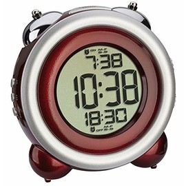 TFA Dostmann Digital bell alarm Travel Alarm Clock with 2 alarms 60.2016.05 red