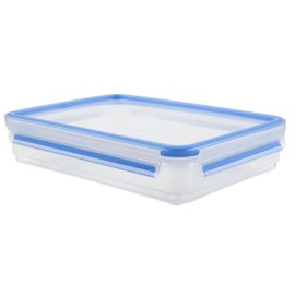 Emsa 509040 Clip & Close Food Box System with Lid 1.65 litres Transparent/Blue