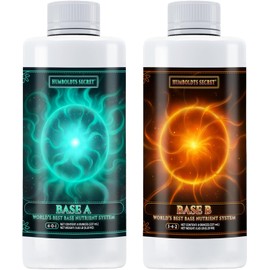Humboldts Secret Base A & B Liquid Hydroponic Fertilizer | Complete Hydroponic Nutrients for Indoor and Outdoor Plants | Supports Healthy Vegetative Growth and Flowering Stage | 8 Ounce Set