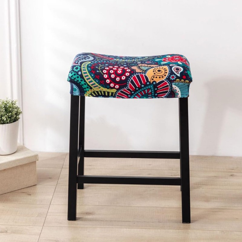 Bifaunvogel Bar Stool Cover Rectangle Set of 4 Printed Stretch