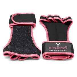 FITNESS FORCE Ventilated Weightlifting Gloves Workout Gloves for Men & Women with Built-in Wrist Wraps Fingerless Gym Gloves for Men Perfect for Exercise Fitness, Weight Lifting, Cross Training