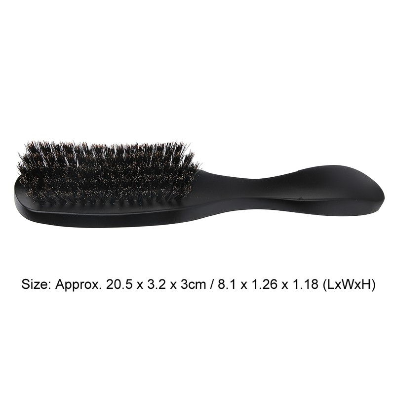 Men Beard Brush Long Handle Hair Cleaning Curved Wooden Mustache