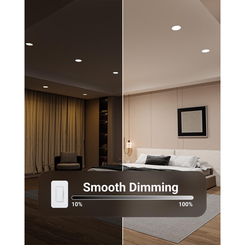 Sunco Recessed Lighting 6 Inch LED, Canless Ceiling Lights Slim