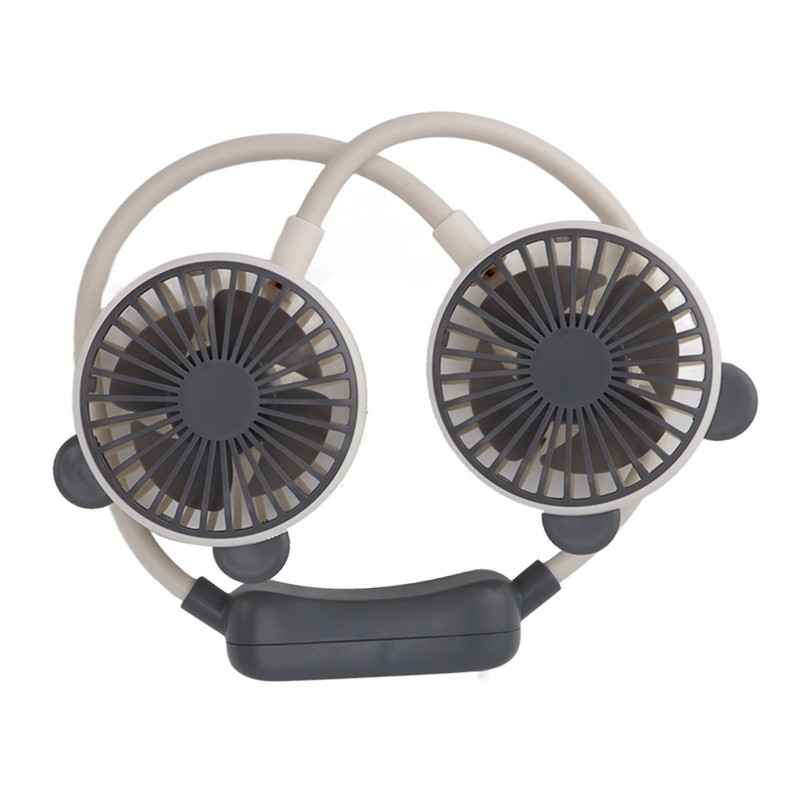 Portable Neck Fan Dual Head Bendable Wearable USB Rechargeable Hand