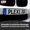 PLEXICLICK® 3D License Plate Holder 3D Number Plate - Frameless