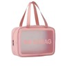 Travel Toiletry Bag, Pink Waterproof Cosmetic Organiser with Clear Window,
