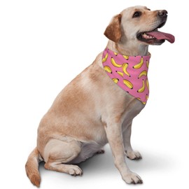 vercosee Banana 3D Cute Fruit Texture Dog Bandana Scarf Triangle Christmas Thanksgiving Dog Bandana,Reversible Dog Scarfs for Boys and Girls (Pink)