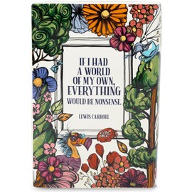 Steel Mill & Co Original Large Book-Shaped Decorative Vase, Ceramic Vases for Home Decor, Cute Bookshelf Decor, Unique Vase for Book Lovers, Alice's Adventures in Wonderland - Floral Nonsense