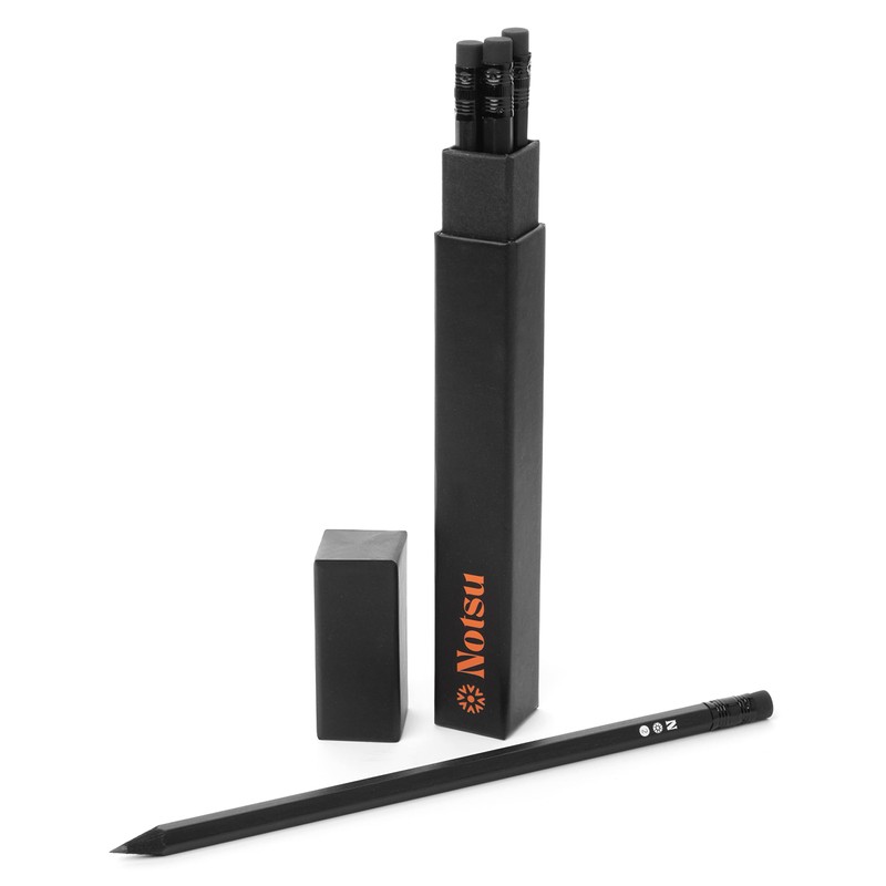 Notsu 4pc Black Pencils #2 Set | All Black Wood