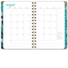 HARDCOVER Academic Year 2025-2026 Planner: (June 2025 Through July 2026) 5.5"x8" Daily Weekly Monthly Planner Yearly Agenda. Bookmark, Pocket Folder and Sticky Note Set (Ocean Waves)