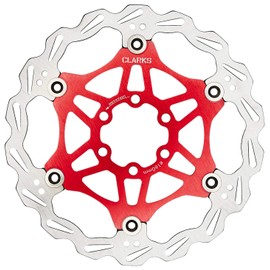 Clarks Cycle Systems CFR-06 Lightweight Floating 6-Bolt Disc Brake Rotor, Red, 180mm