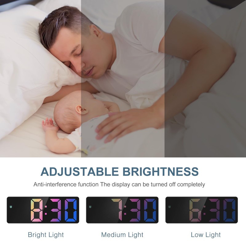 Ankilo Digital Alarm Clock, LED Clock for Bedroom, Electronic Office