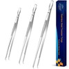 JETKONG Extra Long Kitchen Tweezers Heavy Duty Stainless Steel Cooking