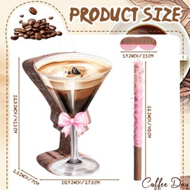 Gilprop Espresso Martini Piñata with Stick Blindfold A Tini Bit Older Party Decoration Martini Pink Bow Adult Piñata Coffee Cocktail Glasses for Women Birthday Bridal Shower Bar Supplies