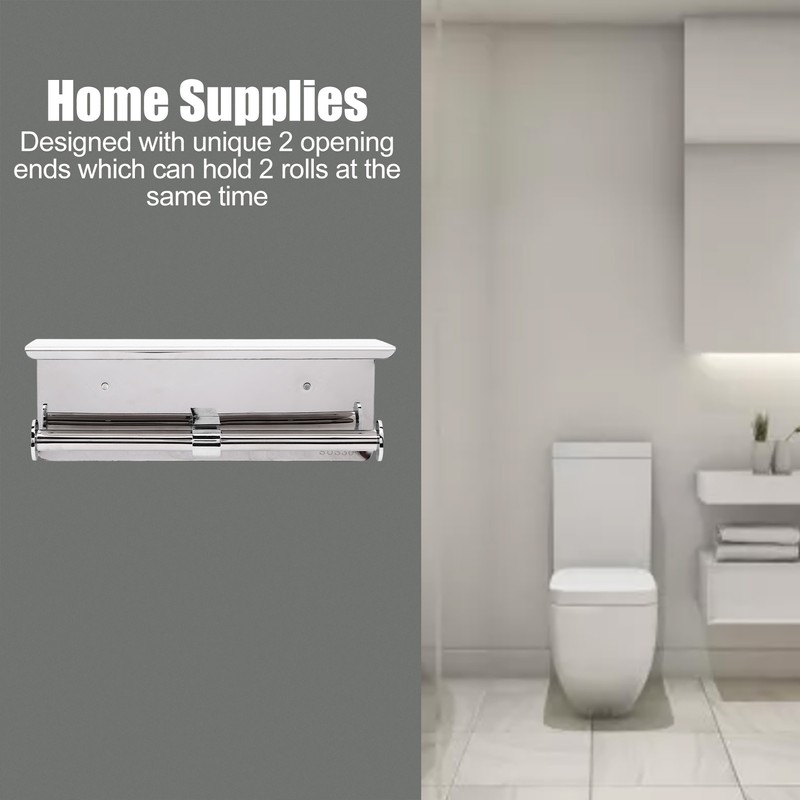 Toilet Paper Holder Dual End Wall Mounted Toilet Roll Holder