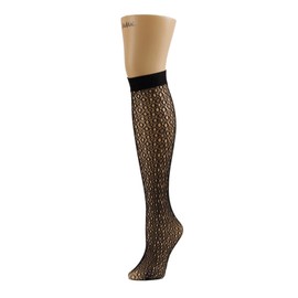 MeMoi Women's Femi-O Eyelet Lace Knee High Socks Black One Size