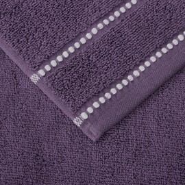 Bedford Home Quick Dry 100% Cotton Zero Twist Towel Set, Hotel & Spa Quality, Soft, Lightweight, Highly Absorbent Towels and Washcloths for Bathroom, Shower Ideal for Everyday Use - 6 Piece (EGGPLANT)