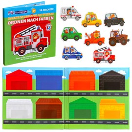 MAGNIKON Magnetic Puzzle Order by Colours, 16 Pieces, Magnetic Puzzles from 2 Years, Magnetic Puzzles, Activity Aeroplane Children, Magnetic Game, Travel Game, Games for on the Go