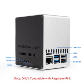 Pironman 5-Mini NVMe M.2 SSD PCIe Mini PC Case for Raspberry Pi 5 2/4/8/16GB Hailo-8L AI Accelerator with PWM Active Cooler+RGB Fan, Safe Shutdown, RGB Effect, Stylish Design (RPI5 Not Included)