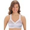 Collections Etc Women's Underwire-Free Comfortable Cotton Bra White 44D