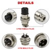 Hxchen Conector de panel hembra de metal de 3 pines