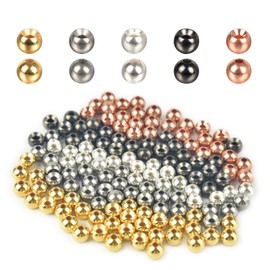 TG-DZURI Tungsten Beads for Fly Tying, 100pcs Cyclops Tungsten Beads Nymph Head Ball for Fly Tying Materials 5 Colors 1.5mm Sizes Beads Hook Size 1#-24#