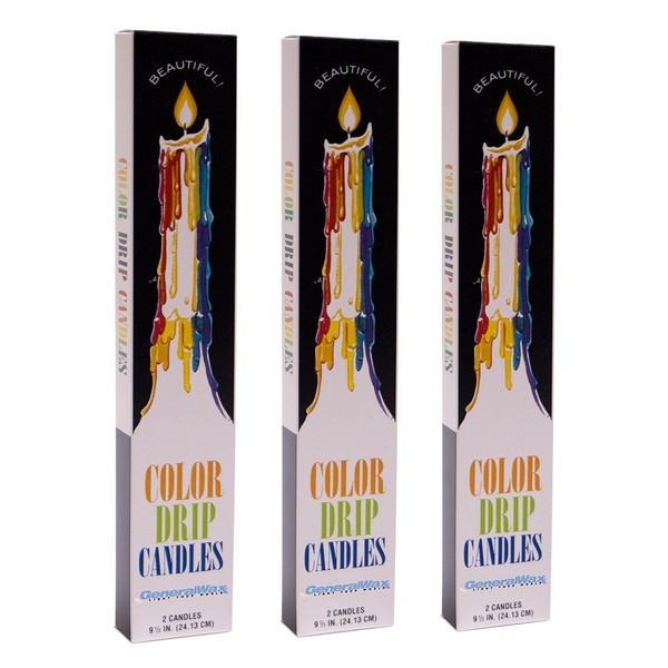 Color Drip Candles, 3-Pack (6 candles total)