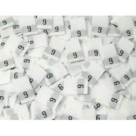 Sean Label 100 PCS WHITE WOMEN TAFFETA WOVEN CLOTHING NUMBER SIZE TAG LABEL - SIZE 9 - NINE