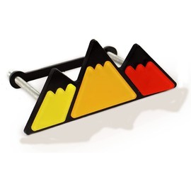 Tri-Color Grille Badge Emblem Decoration Logo for car Truck Label Tacoma 4Runner Tundra Rav4 Highlander's T-G3Y Three-Color Badge Logo Barbecue Grill (Yellow-Orange-Red)