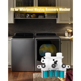 W11165546 W11096267 Washer Water Inlet Valve Compatible with Whirlpool Maytag Kenmore Washer, Replaces W11220230 33090105 W10758828 W10839828 W11165546VP