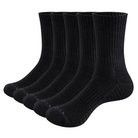 YUEDGE Men's Socks, Cotton, Antibacterial, Odor Resistant, For Sports, Outdoor Use, Trekking, Climbing, black (black 19-3911tcx),