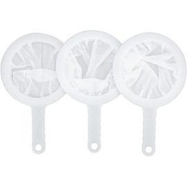 Taicols 3 Pcs Fine Mesh Strainers Nylon Sieves 80 200 400 Mesh Kitchen Colanders with Handles for Filtering Juice Fine Wine, Cold Water Kitchen Gadgets, Food Grade Mesh Funnel Filter Strainer Colander