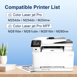 XINCTONER 202A Toner Cartridges 4 Pack Compatible Replacement for HP 202A 202X CF500X CF500A Toner Work with Color Laser Jet Pro MFP M281fdw M281cdw M281fdn M254dw M254 M281 Printer (Black Cyan Yellow Magenta)