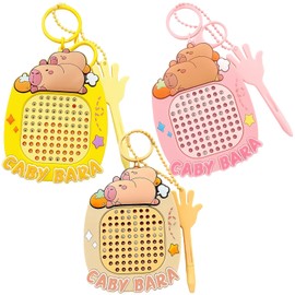 JazRvr Set of 3 Steel Ball Boards, Magnetic Board Children, Anti-Stress Toy, Magnetic Game, Capybara Design, Creative Painting and Relaxation Game for Children and Adults, 7 x 8 x 8 cm