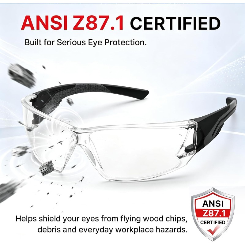 anteojos de seguridad transparentes para hombres a granel, ANSI Z87.1