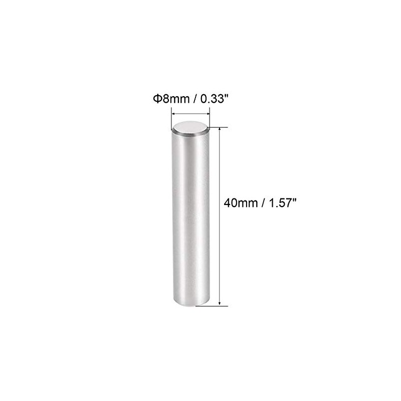 sourcing map 10Pcs 8mm X 40mm Dowel Pin 304 Stainless