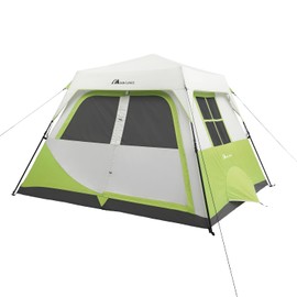 MOON LENCE Instant Cabin Tent for 6 or 8 Person - Set Up in 60 Seconds, Waterproof with Removable Rainfly, Easy Setup Pop Up Family Camping Tent, Green