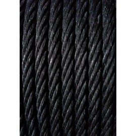 Black Powder Coated Galvanized Wire Rope 3/32" 7x7-2 x 100 ft Coil (200 ft Total) for DIY Cable Decking Railing System, Marine Grade