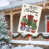 Christmas House Flag 28x40 Inch Large Winter Pine Trees Farmhouse
