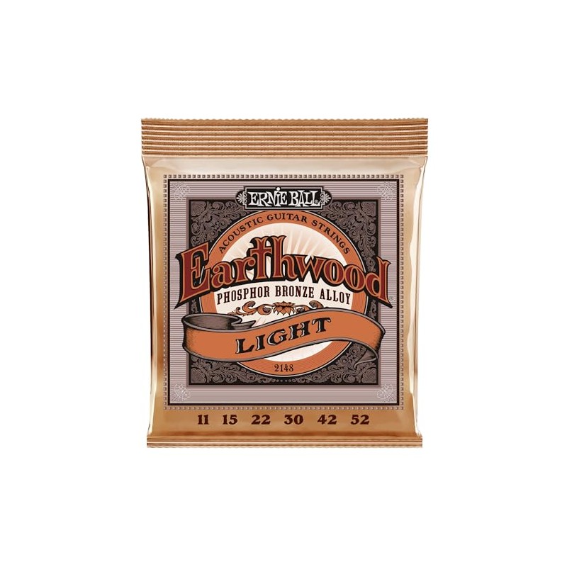 Ernie Ball Earthwood Light Phosphor Bronze Acoustic Guitar Strings, 11-52