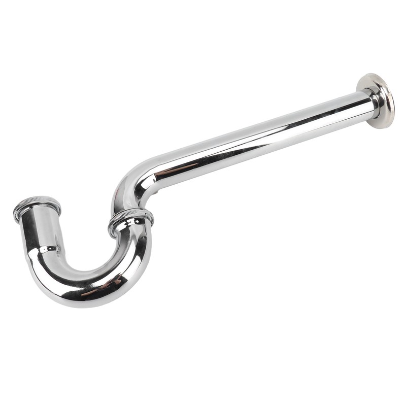 Brass Sink Drain Tubing Set Silver Slick Finish No Ageing