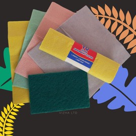 All Purpose Super Absorbent Cleaning Cloths, Two Packs of 10, Fabric Cloths 30cm x 30cm. Kitchen Cleaning Washing Up Super Absorbent Fabric Cloths, 100 g Each - Include Heavy-duty Scouring Pad.