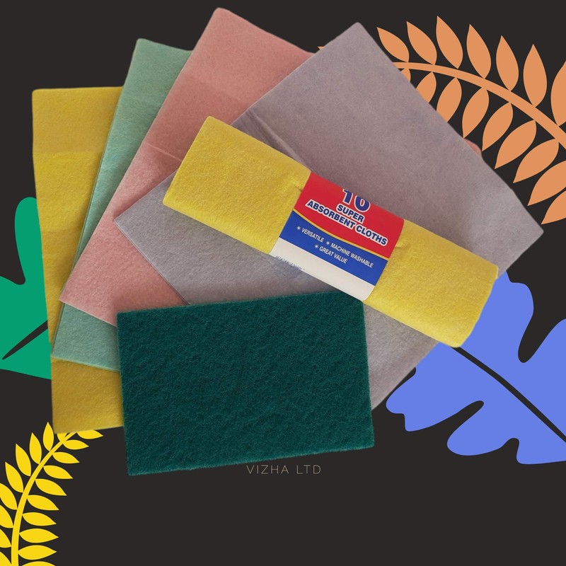 All Purpose Super Absorbent Cleaning Cloths, Two Packs of 10,