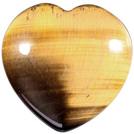 Nupuyai Pack of 5 Healing Heart Shaped Crystal Worry Stones Polished Pocket Palm Stones for Reiki Energy Balancing, Tiger's Eye Stone