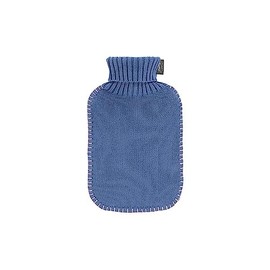 Fashy Hot Water Bottle with Turtleneck Knitted Cover Blue 2 L