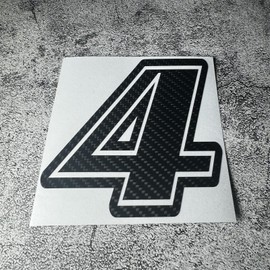 Car Sticker Motocross Race Custom Numbers 0123456789 Dirt Bike Racing Helmet Decal Vinyl Tape Carbon Fibre Black (4, Height 10cm)