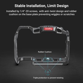 SmallRig R5 / R5 C / R6 Cage for Canon R5 R6 R5 C, Aluminum Alloy DSLR Rig Stabilizer with Cold Shoe, 1/4"-20 and 3/8"-16 Threaded Holes for Filmmaking, Video Shooting 2982B