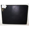 Coach New Crosby Push Lock Black Leather Zip Top Portfolio