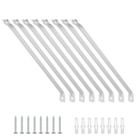 8 Pack Support Brackets for Wire Shelving 17 inch Wire Shelf Bracket Set Metal Support Bracket Wire Closet Shelving Accessories with Screws for Closet Shelves Wardrobe Wall Bracket