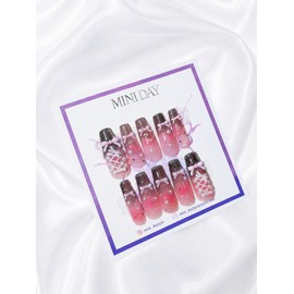 Magnetic Ribbon Ballet Core Handmade Nail Tips - Long Stiletto / 자석 리본 발레코어 수제 네일팁 - 롱 스틸레토